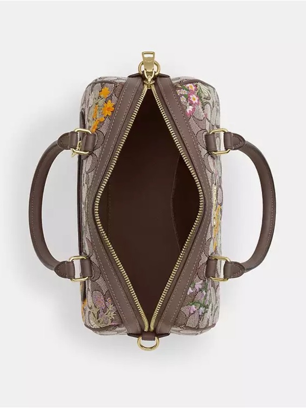 NWT!COACH Rowan Satchel Bag In Signature Jacquard With Floral Embroidery(CDZ01) - Picture 12 of 16